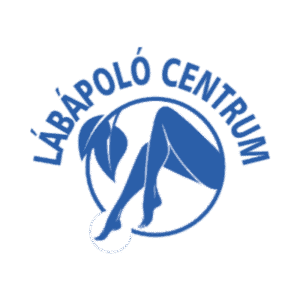 Lábápoló Centrum logó, kék színű lábápolási szolgáltatások jelképe.