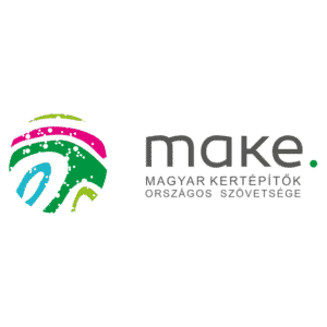 Magyar Kertépítők Országos Szövetsége logója, színes grafikával és 'make.' felirattal.