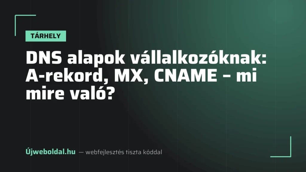 DNS alapok vállalkozóknak: A-rekord, MX, CNAME – mi mire való?