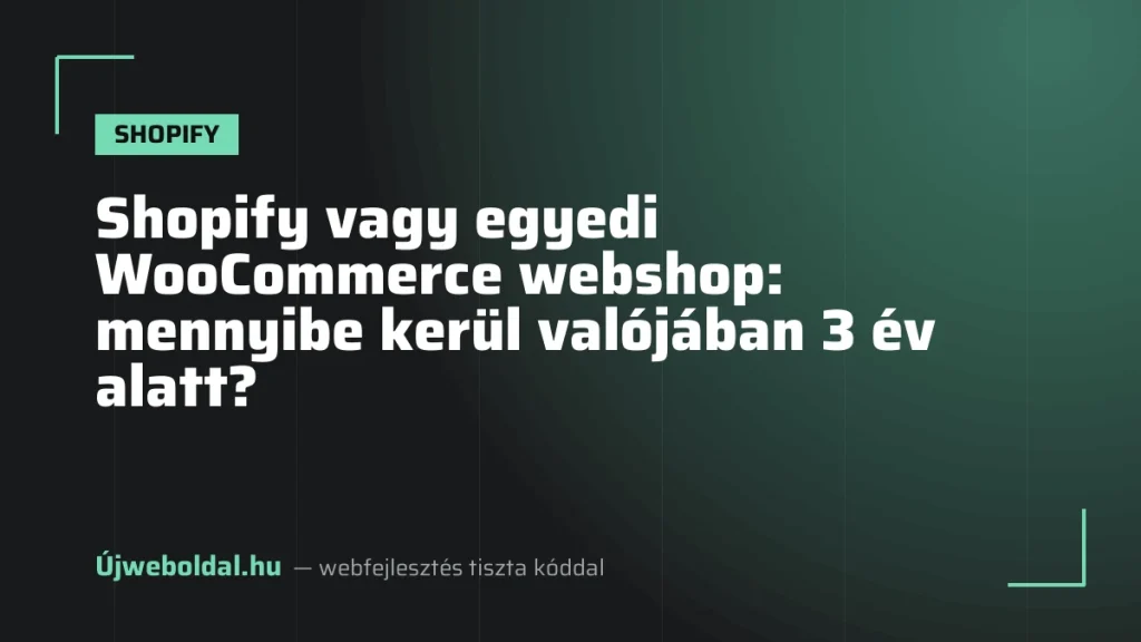 Shopify vagy egyedi WooCommerce webshop: mennyibe kerül valójában 3 év alatt?