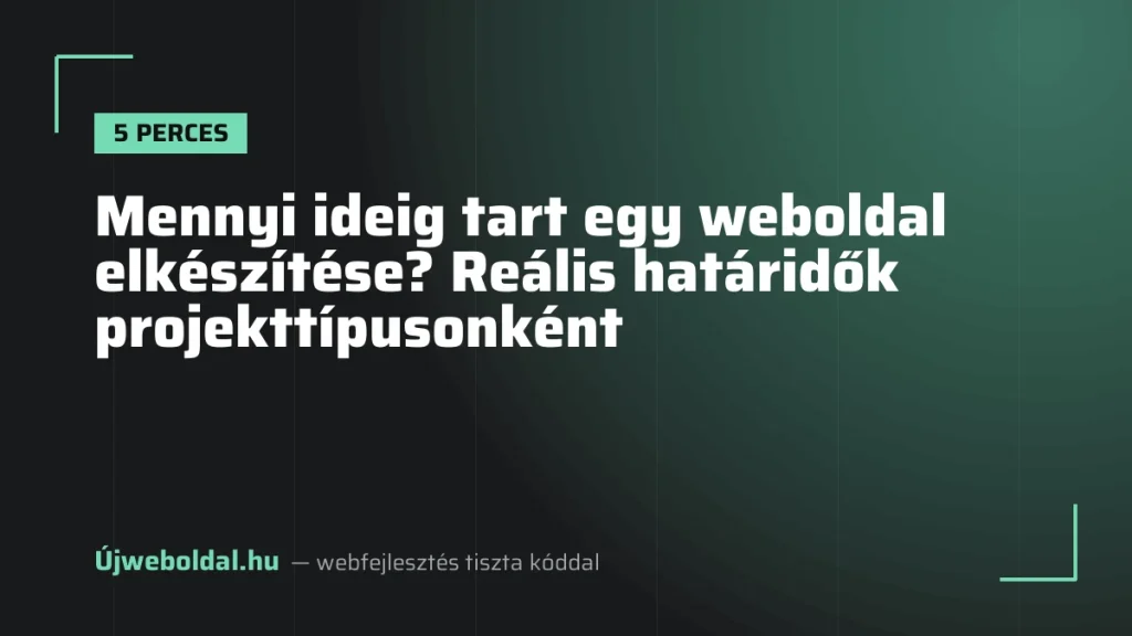 Mennyi ideig tart egy weboldal elkészítése? Reális határidők projekttípusonként